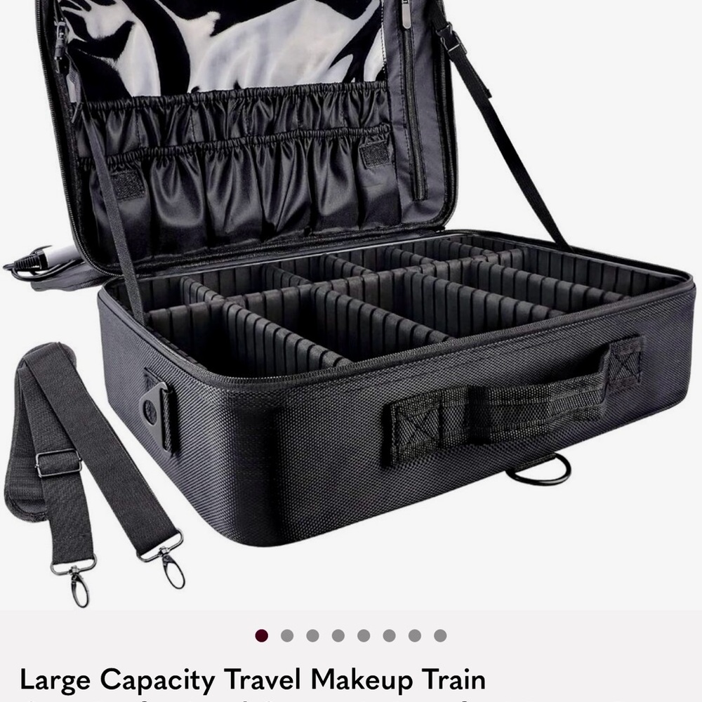 Black Travel Makeup Train Bag